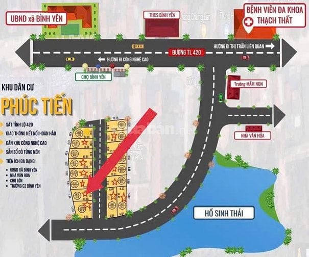 Thạch Thất, Hà Nội, sát mặt đường 420, cách CNC Hòa Lạc chỉ 2km, 2 tỷ