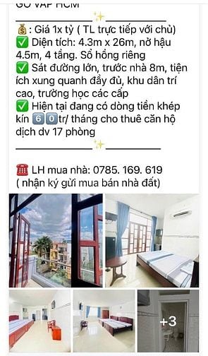 💥👍MẶT TIỀN KD 18phòng, thang máy, Gò Vấp-Lê Văn Thọ, phường 16-Hcm