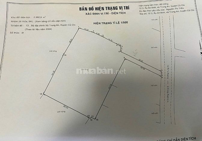 Bán đất mặt tiền đường nhựa Trung An, xã Trung An, H.Củ Chi, TP.HCM