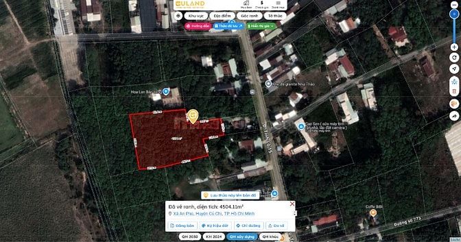Bán 4469m2 đất xã An Phú, H.Củ Chi; cách TL15 khoảng 200m;KDC hiện hữu