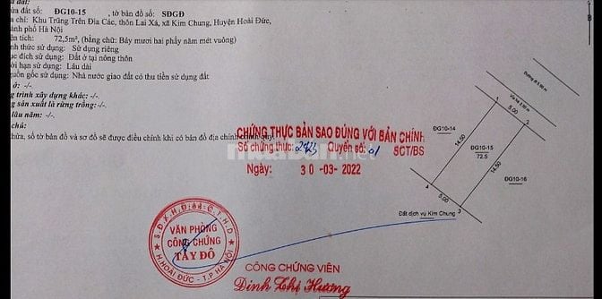 Lô đất đẹp Đấu Giá Lai Xá: DT72.5m2*MT5m*Khe thoáng*phân lô, kinh doan