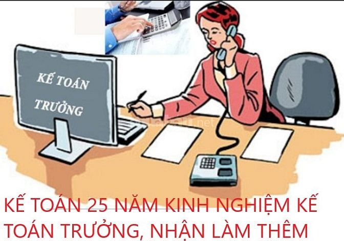 Nữ, 25 năm kinh nghiệm làm kế toán trưởng, nhận làm thêm vài Cty