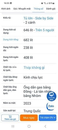 Cần bán tủ lạnh thông minh Aqua 646L, màu đen, đời 2024, mới 100%