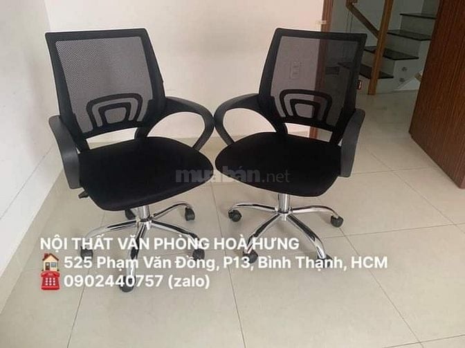 Bộ bàn chân sắt chữ U 1m2 + ghế xoay lưới vuông mới 100%