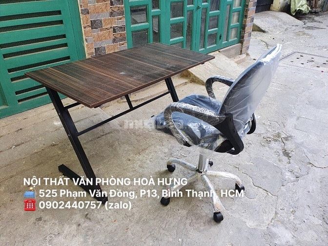 Bộ bàn chân sắt chữ U 1m2 + ghế xoay lưới vuông mới 100%