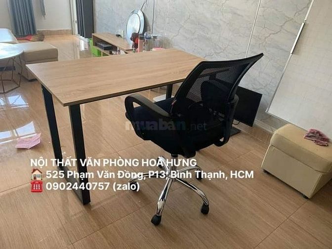 Bộ bàn chân sắt chữ U 1m2 + ghế xoay lưới vuông mới 100%