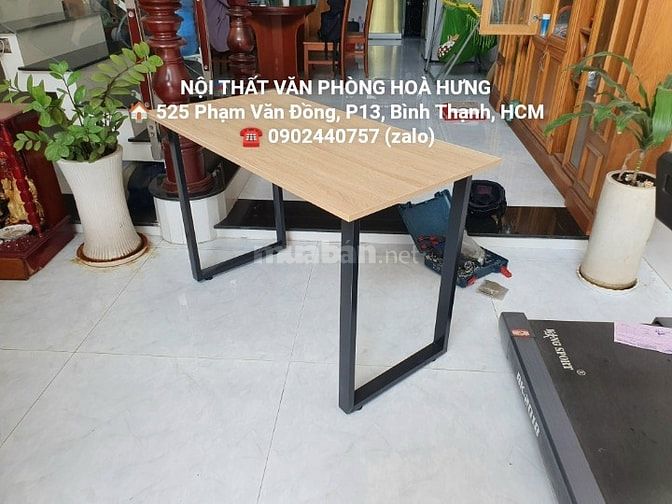 Bộ bàn chân sắt chữ U 1m2 + ghế xoay lưới vuông mới 100%