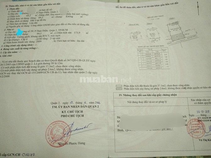 Bán nhà mặt tiền 59 phường Thảo Điền Tp Thủ Đức giá 15 tỷ