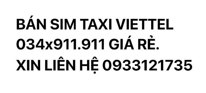 Bán sim Taxi Viettel chính chủ giá rẻ 911.911