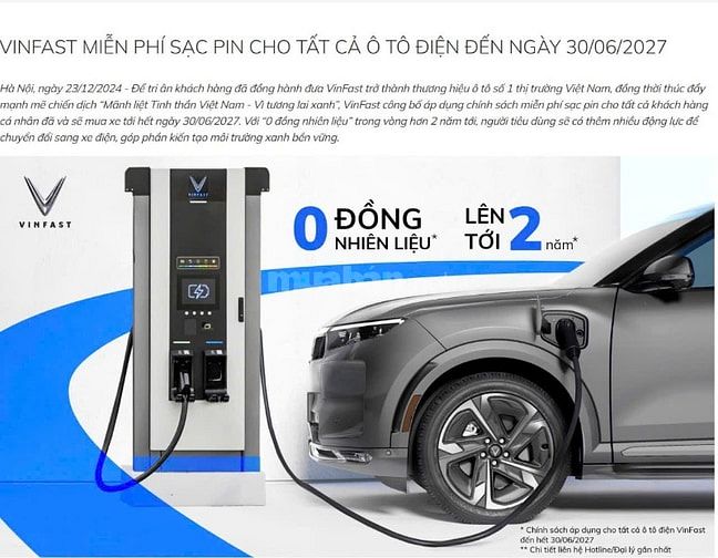 VINFAST MIỄN PHÍ SẠC PIN ĐẾN THÁNG 6/2027. Bán xe VF3 màu trắng.