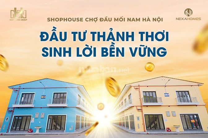 BÁN SHOPHOUSE Chợ đầu mối Nam Hà Nội , 2 tầng diện tích sử dụng 50m2 .