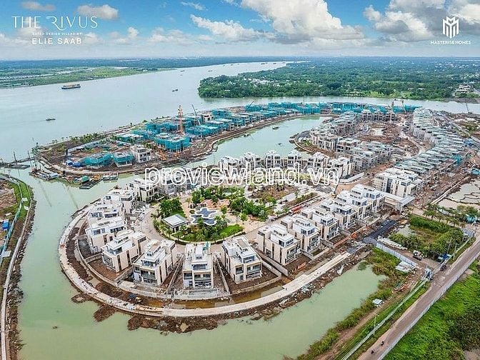 Bán dinh thự mặt sông The Rivus, Q9, 2 mặt sông, 560m2, 1 hầm + 3 lầu