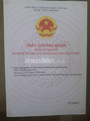 Bán đất thổ cư gần biển Mũi né