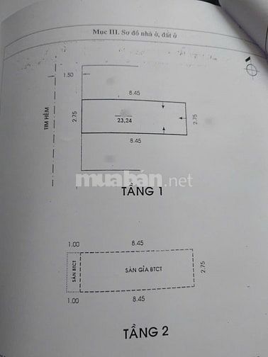 Nhà 2 mặt hẻm dt 24m2 đúc 1 lầu đường Huỳnh Thiện Lộc, Q. Tân Phú