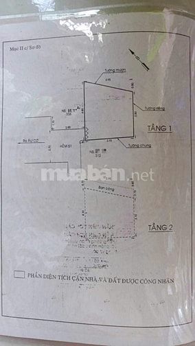 Bán nhà hẻm 2,5m Âu Cơ Phường 14 Quận 11  giá 1,95 tỷ - 17m2