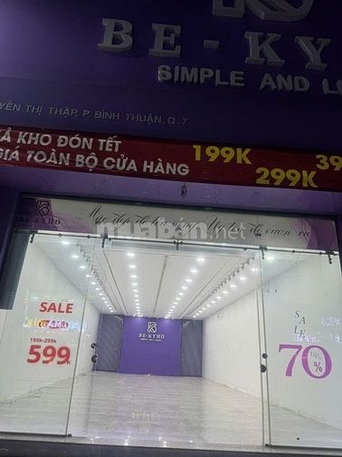 Cho thuê mặt bằng mặt tiền đường Nguyễn Thị Thập quận 7, 8 x 15m=120m2