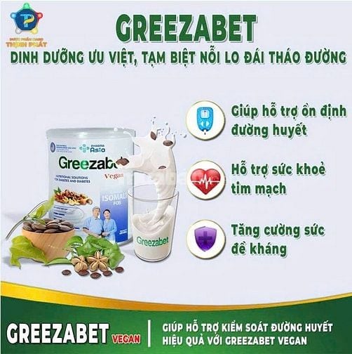 GREEZABET sữa hạt tiểu đường thuần chay- Bữa ăn dinh dưỡng tuyệt vời