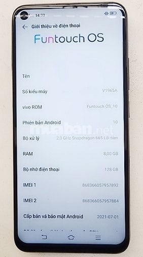 Thanh lý đt đang sử dụng Vivo Y50 ko lỗi lầm cho ai cần