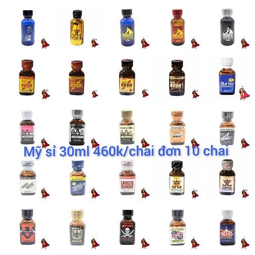 Giá sỉ popper 30ml Mỹ chính hãng  460k/chai đơn 10 chai