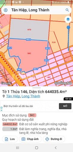 Bán đất SKC xã Tân Hiệp huyện Long Thành tỉnh Đồng Nai giá 1400 tỷ