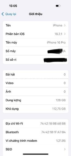 IPhone 16 Pro 128gb Lock Mỹ T-Mobile chỉ unbox không sử dụng