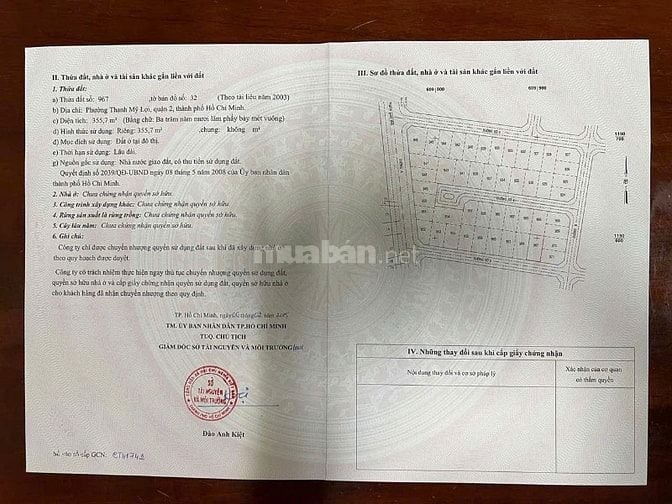 Bán đất đường 91B Thủ Thêm Villa Thạnh Mỹ Lợi Tp Thủ Đức giá 51,5 tỷ