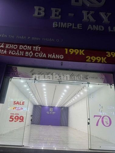 Cho thuê mặt bằng mặt tiền 130 Nguyễn Thị Thập quận 7, 6 x 21m = 120m2