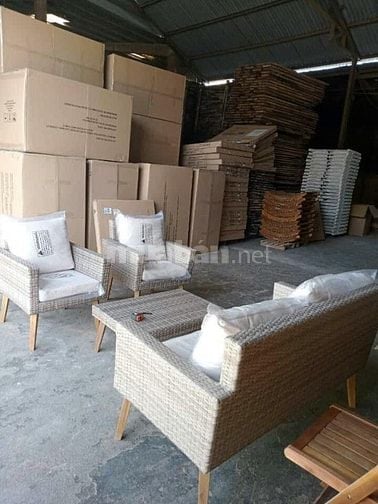 Sofa gỗ giả mây hàng xuất khẩu nguyên Thùng 