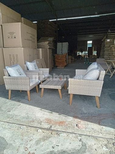 Sofa gỗ giả mây hàng xuất khẩu nguyên Thùng 