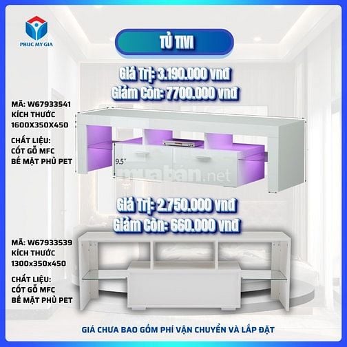 Giảm giá tủ tivi, kệ tủ, giường, sofa đầu năm