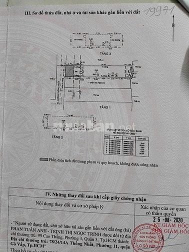 Bán nhà Gò Vấp, Thống Nhất, P.11, sàn 121,4m2, 2 lầu, sân thượng