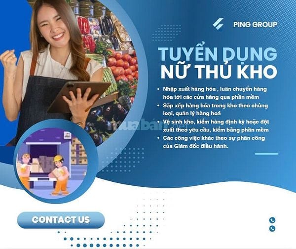 CẦN TUYỂN NỮ NHÂN VIÊN KHO VP NHÀ HÀNG