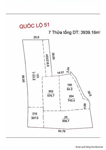 Bán 3939m2 Đất mặt tiền Quốc Lộ 51, TP. Bà Rịa-Vũng Tàu, sổ hồng riêng