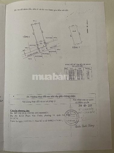 Chính chủ cần bán nhà đường Phạm Văn Chiêu