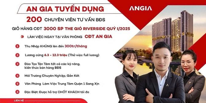 AN GIA HOMES CẦN TUYỂN ĐỒNG ĐỘI 