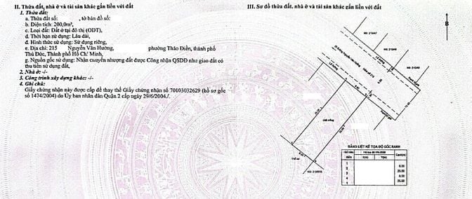 Bán Đất Mặt tiền 215 Nguyễn Văn Hưởng 200m2 giá 58 tỷ TL nhanh ở và KD