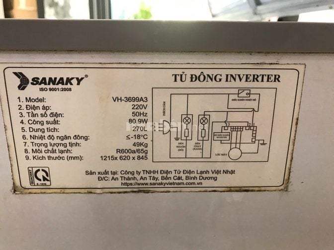 Tủ Đông Sanaky Inverte 360l Tân Phú 