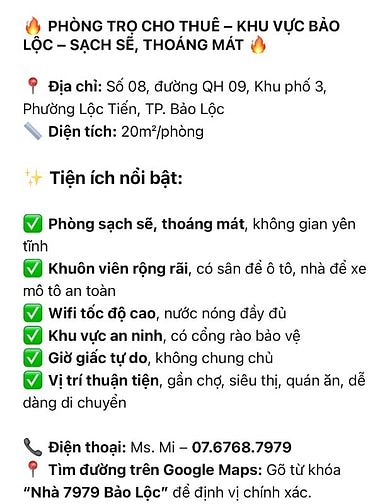 Nhà trọ cao cấp Đại học Tôn Đức Thắng, Bảo Lộc