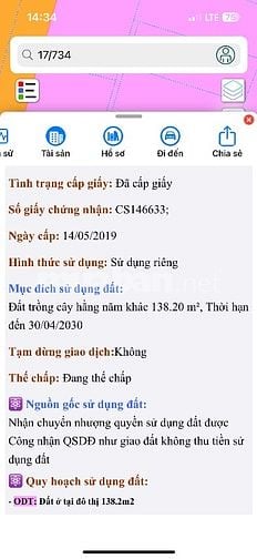 Đất sổ riêng quy hoạch thổ cư ODT