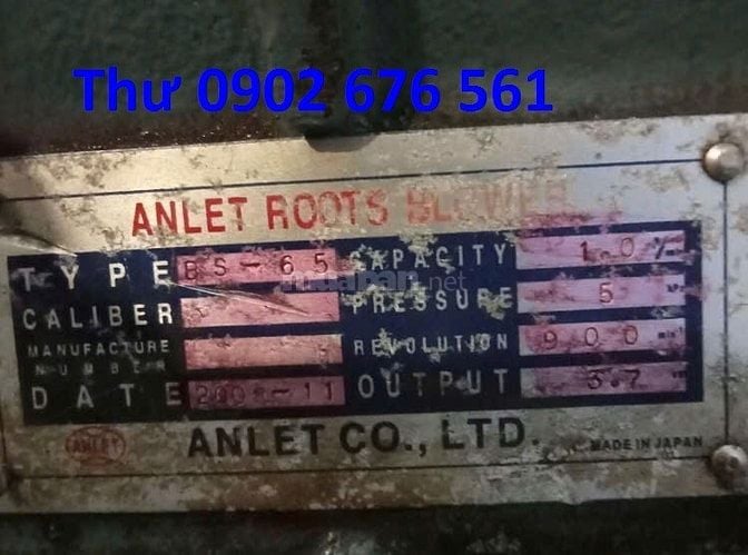 THANH LÝ MÁY THỔI KHÍ ANLET ( NHẬT) BS 65