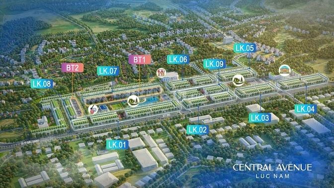 Đất Nền Dự Án Central Avenue Lục Nam- Bắc Giang - Sẵn sổ Đỏ