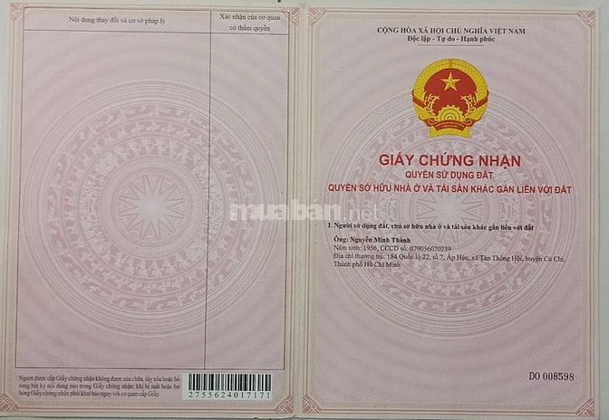 Bán nhà mặt tiền đường 49 Tân Thông Hội - Củ Chi - TP. HCM