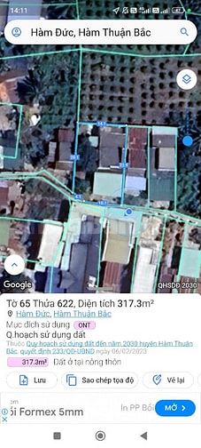 Thổ cư 316m2, Hàm Đức,giá bán gấp 1,25 tỷ, gần sân bay phan thiết 