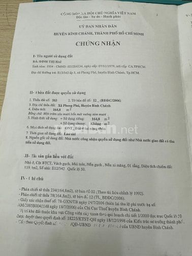 Bán nhà mặt tiền đường Quốc Lộ 50,E12/342,kế bên xe máy Thịnh Phát