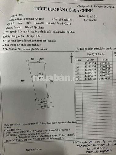 Chính chủ cần bán nhà phường An Hội, thành phố Bến Tre