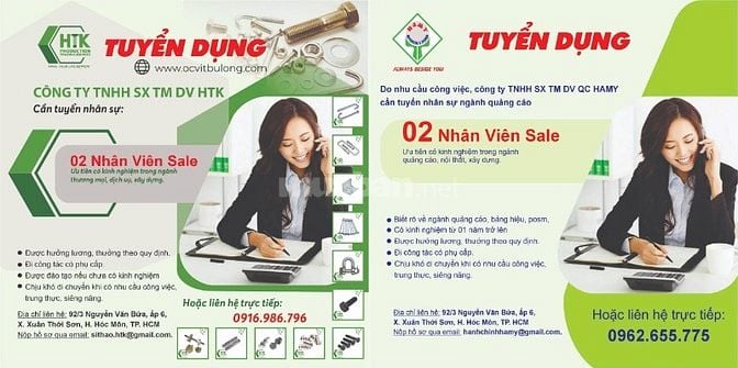 Nhân viên Thiết kế đứng máy in KTS, UV...