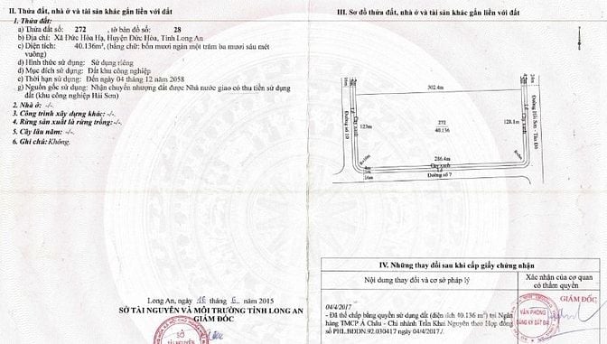 Bán lô đất vị trí đẹp trong KCN Hải Sơn, Đức Hoà, Long An (40.136 m2)