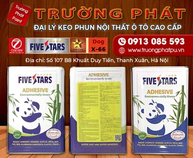 Keo phun nội thất ô tô dán trần 3D-5D-6D Five Stars