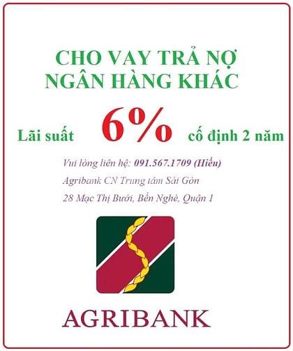 Nhà nhỏ, hỗ trợ CHUYỂN KHOẢN VAY VỀ AGRIBANK LS 6% CỐ ĐỊNH 2 NĂM