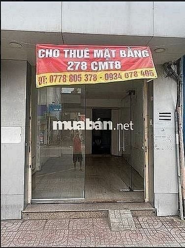 Cho thuê MẶT BẰNG KINH DOANH mặt tiền Cách Mạng Tháng 8, quận 3, 4mx8m